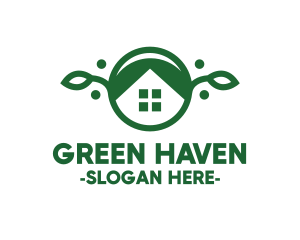 Green Vegan House logo design