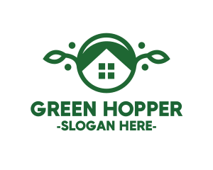 Green Vegan House logo design