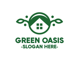 Green Vegan House logo design