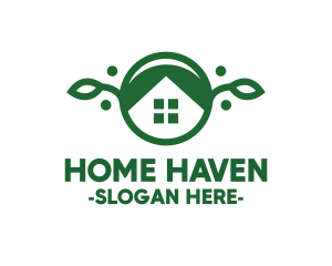 House - Green Vegan House logo design