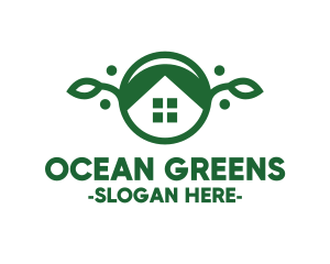 Green Vegan House logo design