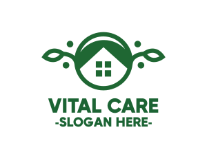Vegan - Green Vegan House logo design