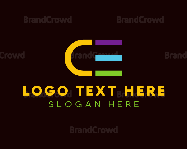Neon Lights Letter CE Logo