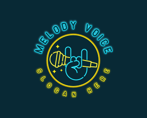 Singer - Karaoke Singer Microphone logo design
