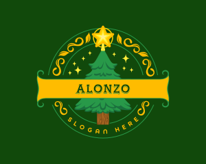 Festive Christmas Holiday logo design