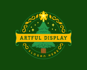 Festive Christmas Holiday logo design