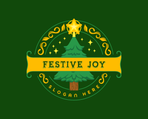 Festive Christmas Holiday logo design