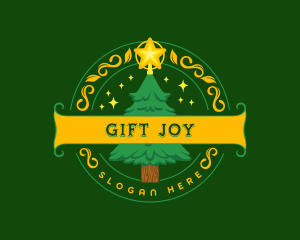 Festive Christmas Holiday logo design