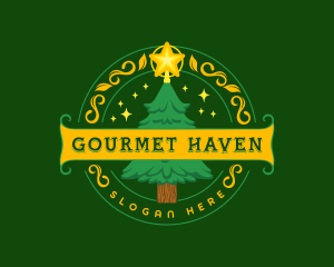 Festive Christmas Holiday logo design