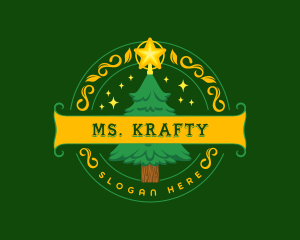 Merry - Festive Christmas Tree logo design