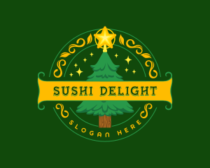 Festive Christmas Holiday logo design