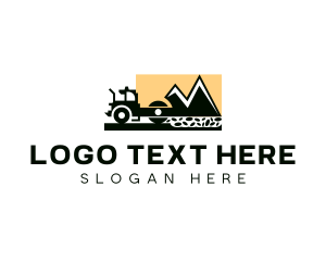 Road Roller - Compactor Construction Machinery logo design