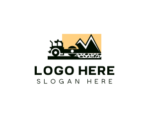 Construction - Compactor Construction Machinery logo design