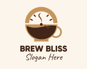 Coffee Mug Clock  logo design