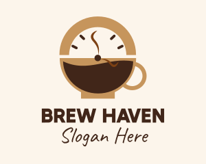 Coffee Mug Clock  logo design