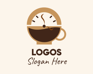 Teahouse - Coffee Mug Clock logo design