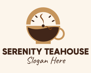 Coffee Mug Clock  logo design