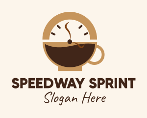 Brew - Coffee Mug Clock logo design