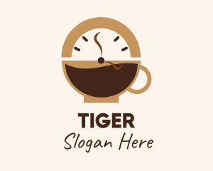 Cafe - Coffee Mug Clock logo design