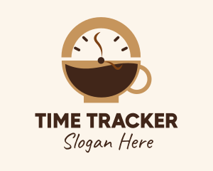 Coffee Mug Clock  logo design