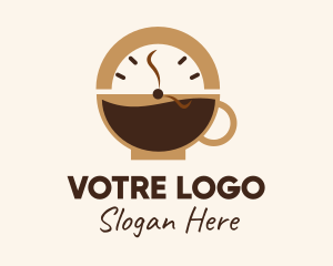 Latte - Coffee Mug Clock logo design