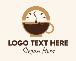 Brew - Coffee Mug Clock logo design