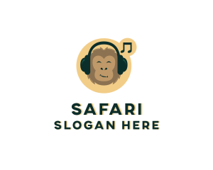 Headphones - Monkey Record Label logo design