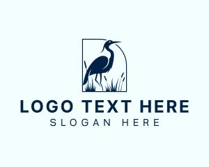 Wild - Heron Bird Nature logo design