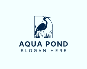 Pond - Heron Bird Nature logo design