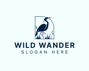 Heron Bird Nature logo design