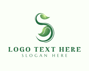 Sustainable - Nature Leaf Letter S logo design