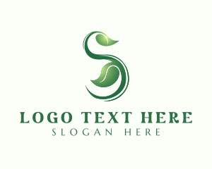 Leaf - Nature Leaf Letter S logo design