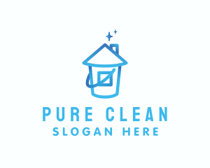 Cleaning House Bucket logo design