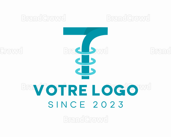 Digital Orbit Letter T Logo