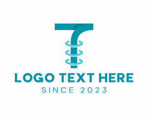Modern - Digital Orbit Letter T logo design
