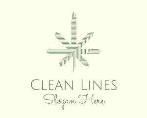 Cannabis Line Leaf logo design