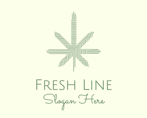 Cannabis Line Leaf logo design