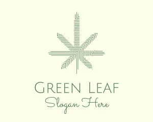 Cannabis Line Leaf logo design