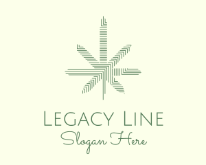 Cannabis Line Leaf logo design