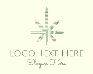 Line - Cannabis Line Leaf logo design