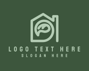 House - Green Leaf House logo design