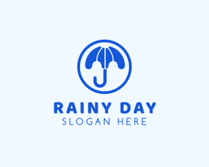 Rain Umbrella Weather logo design