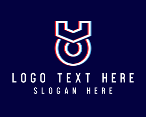 App - Anaglyph Monogram Letter VO logo design