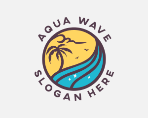 Island Beach Waves logo design