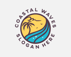 Island Beach Waves logo design