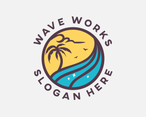 Island Beach Waves logo design