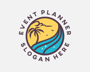 Surf - Island Beach Waves logo design