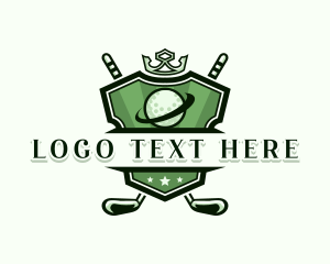 Player - Golf Sports Shield logo design