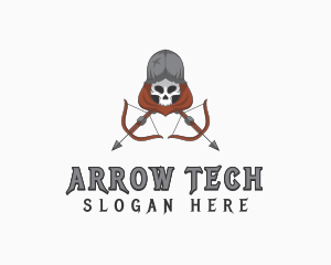 Skull Combat Archer logo design