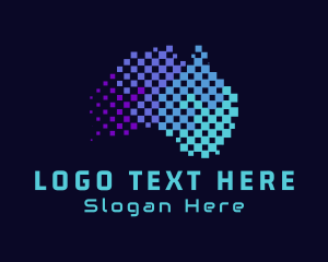 Cyberspace - Australian Technology Pixels logo design